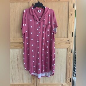 Live Well Sleep Polka Dot Sleep Shirt/Nightgown in Pink Sz XL